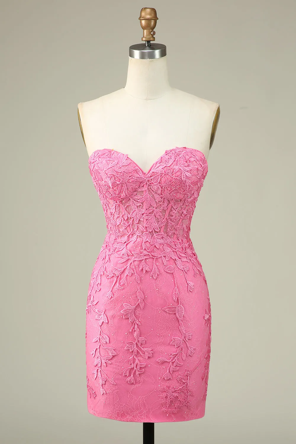 Purple Sweetheart Corset Beaded Tight Short Homecoming Dress with Appliques