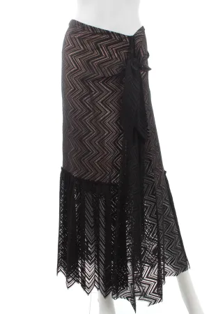 Roland Mouret 'Cagney' Chevron Lace Midi Skirt
