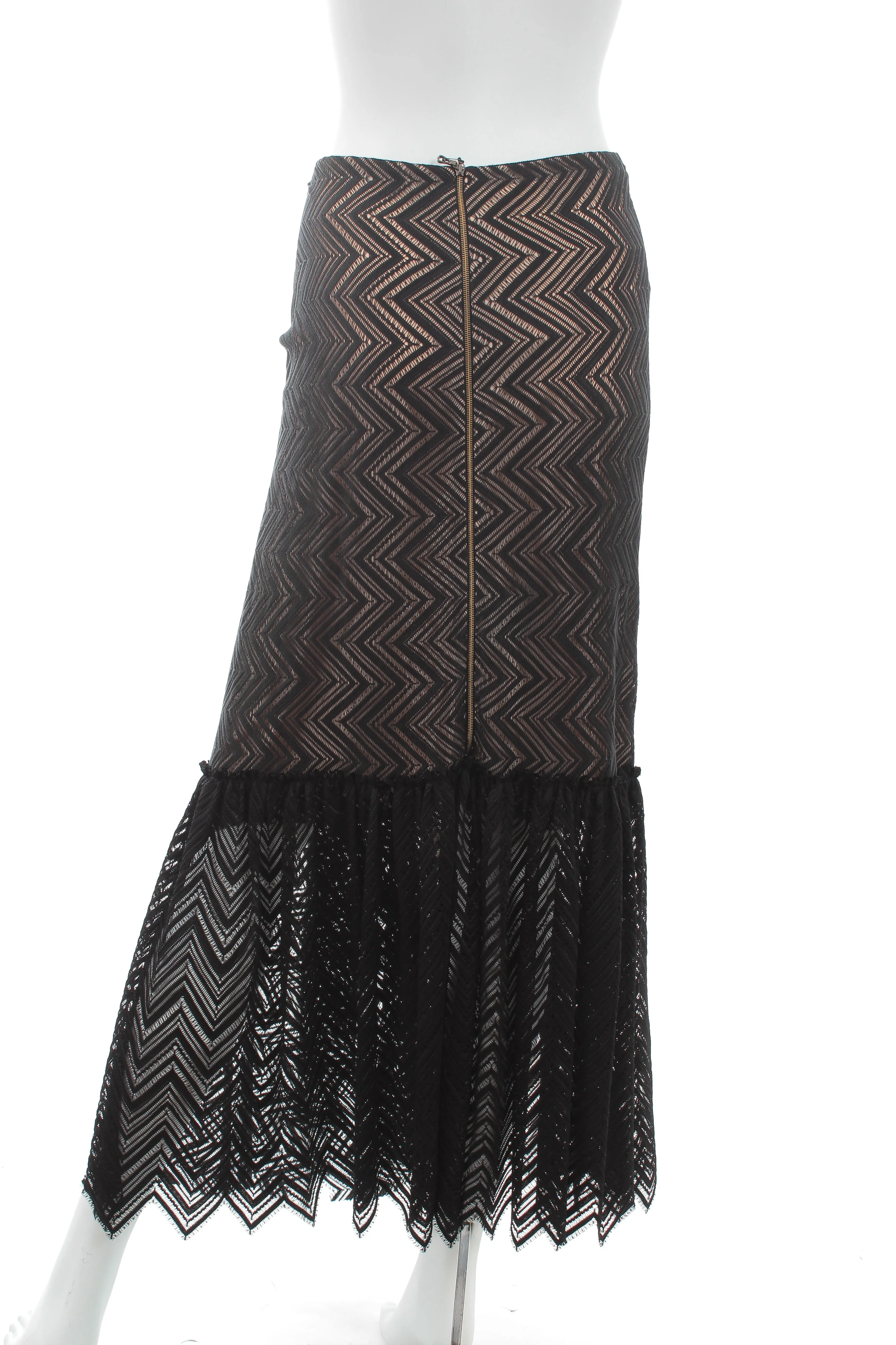 Roland Mouret 'Cagney' Chevron Lace Midi Skirt