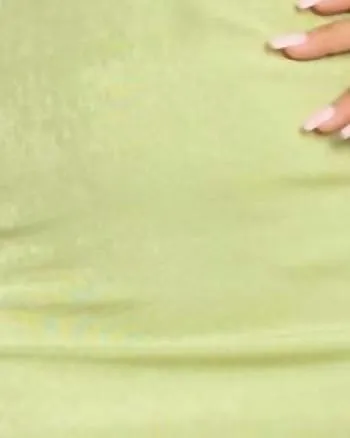 Ruched Keyhole Bodycon Dress in Lime Green | Lime Green