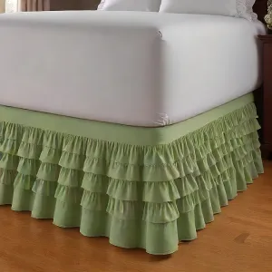 Ruffle Bed Skirt 1Pc Egyptian Cotton 1000TC Sage