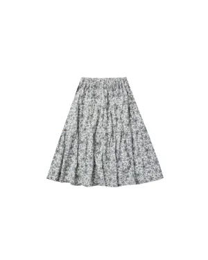 Rylee   Cru Tiered Midi Skirt | Georgia Blue Floral