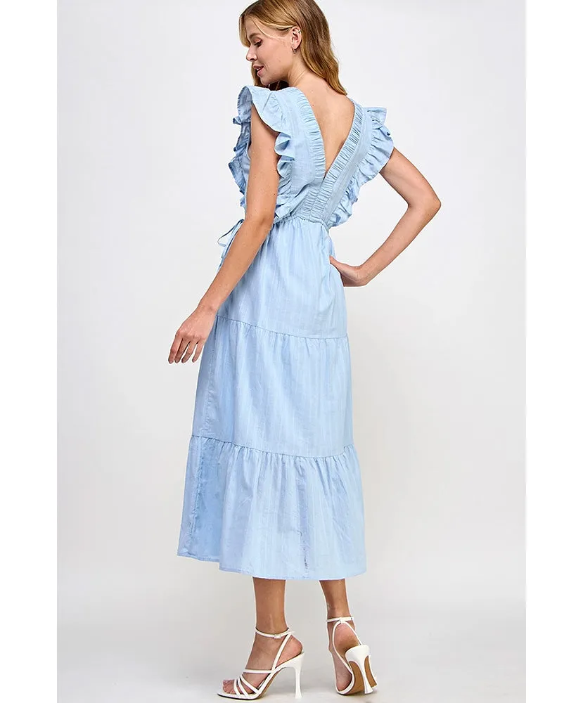 Sadie Sleeveless Tiered Midi Dress