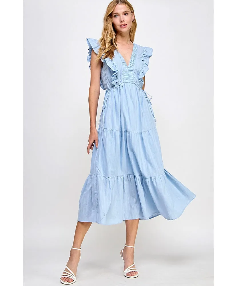 Sadie Sleeveless Tiered Midi Dress
