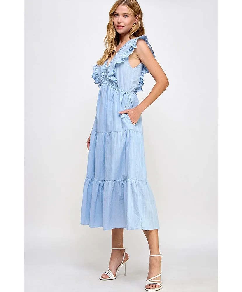 Sadie Sleeveless Tiered Midi Dress