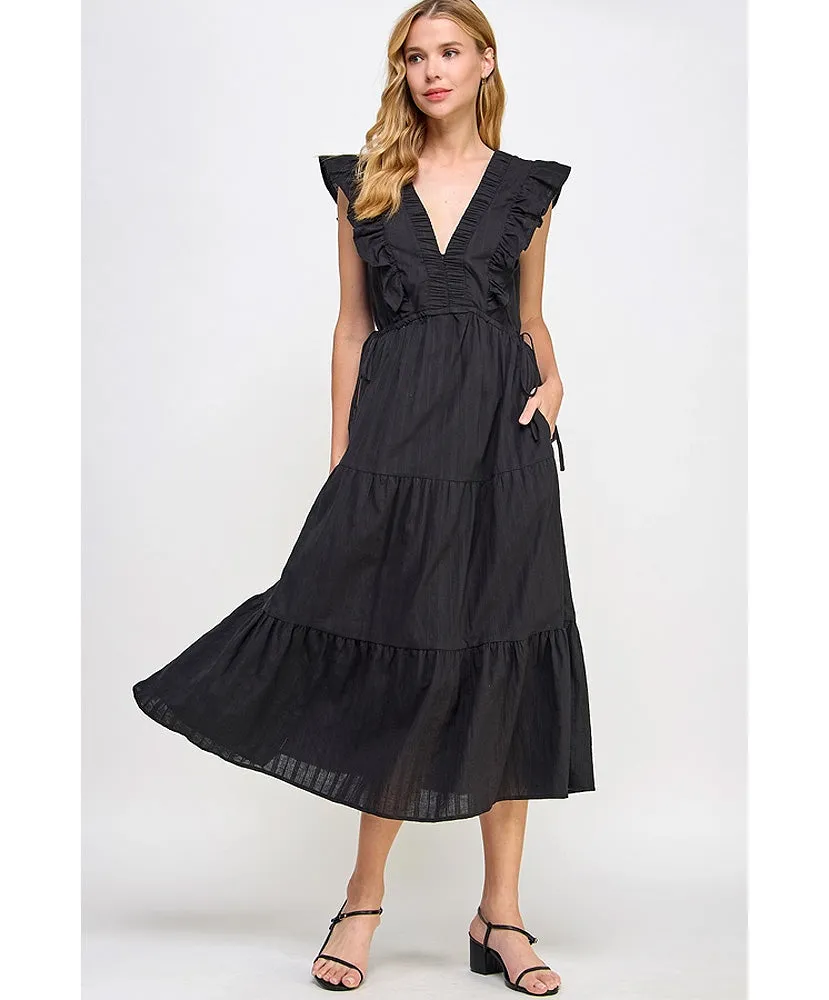 Sadie Sleeveless Tiered Midi Dress
