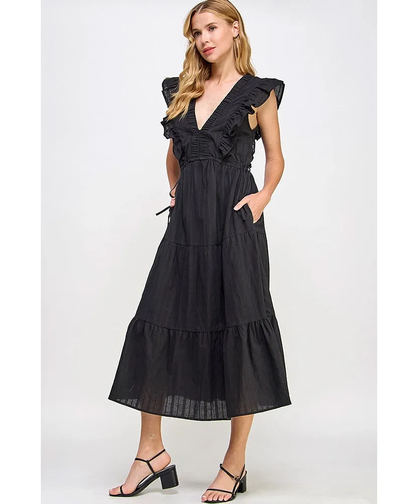Sadie Sleeveless Tiered Midi Dress
