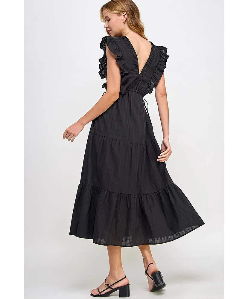 Sadie Sleeveless Tiered Midi Dress