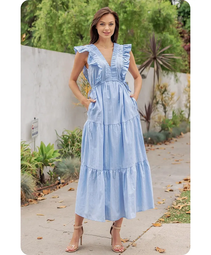 Sadie Sleeveless Tiered Midi Dress
