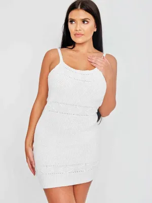Sandra Chenille Knit Cami Dress In Cream