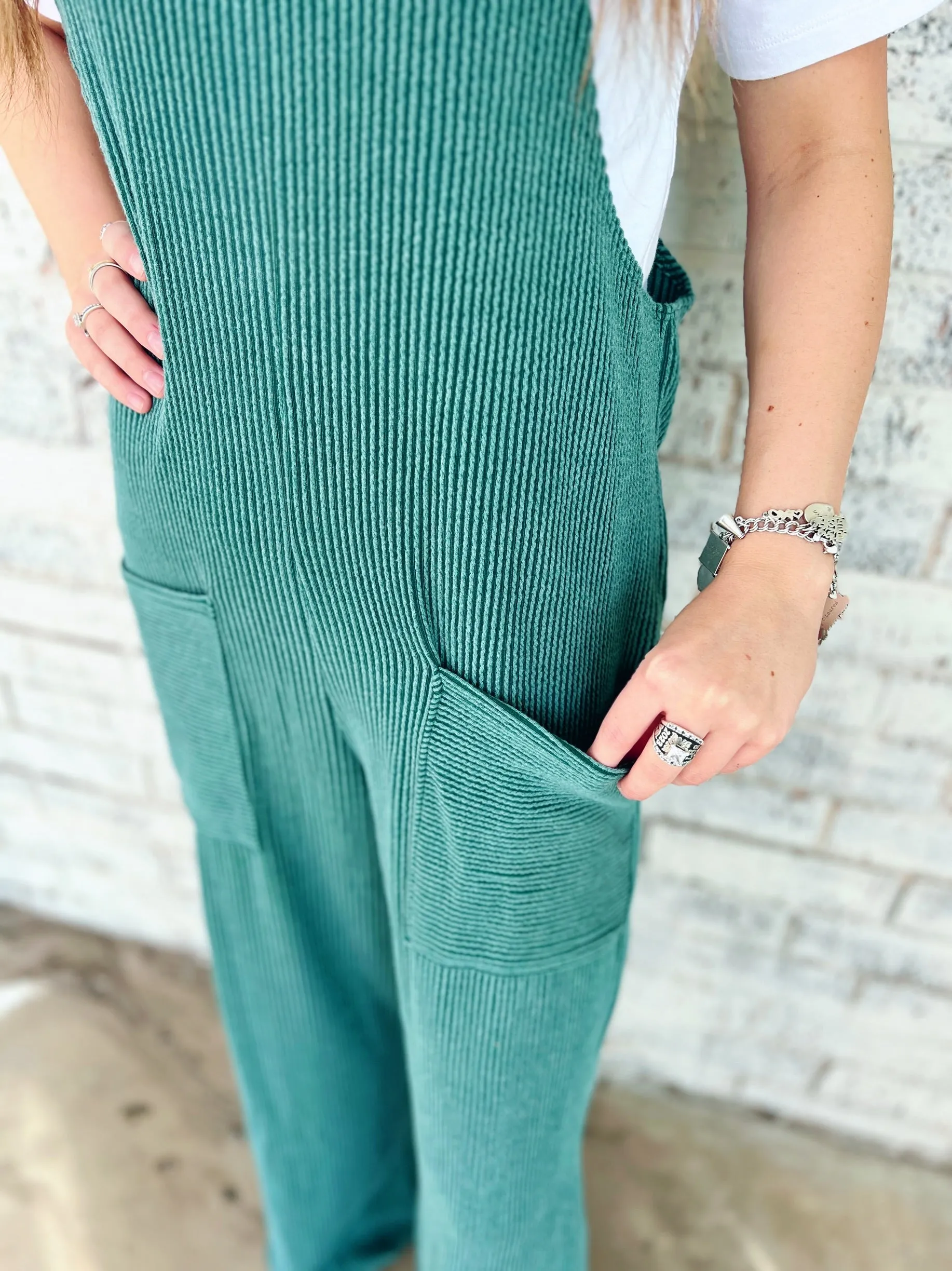 Sleeveless Ribbed Jumpsuit - 2 Colors