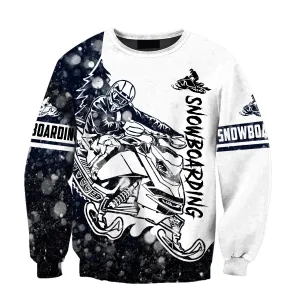 Snowboarding 3D All Printed Sweatshirt Zip Hoodie Christmas Shirt For Men And Women