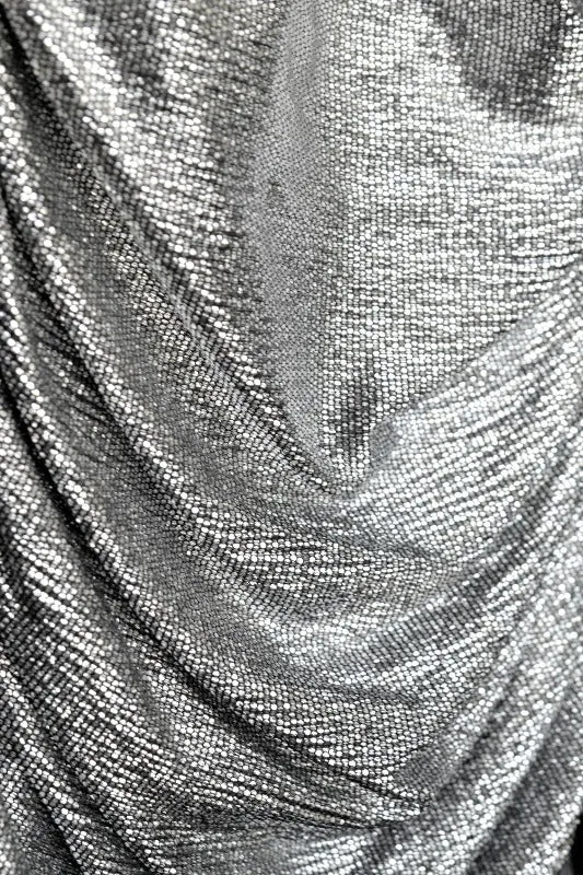 Solemio Silver One Sleeve Dress - Metallic