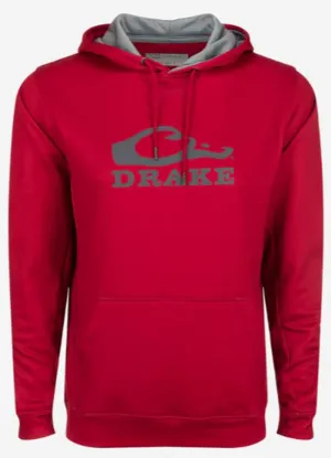 Stacked Logo Hoodie in Chili Pepper Red by Drake