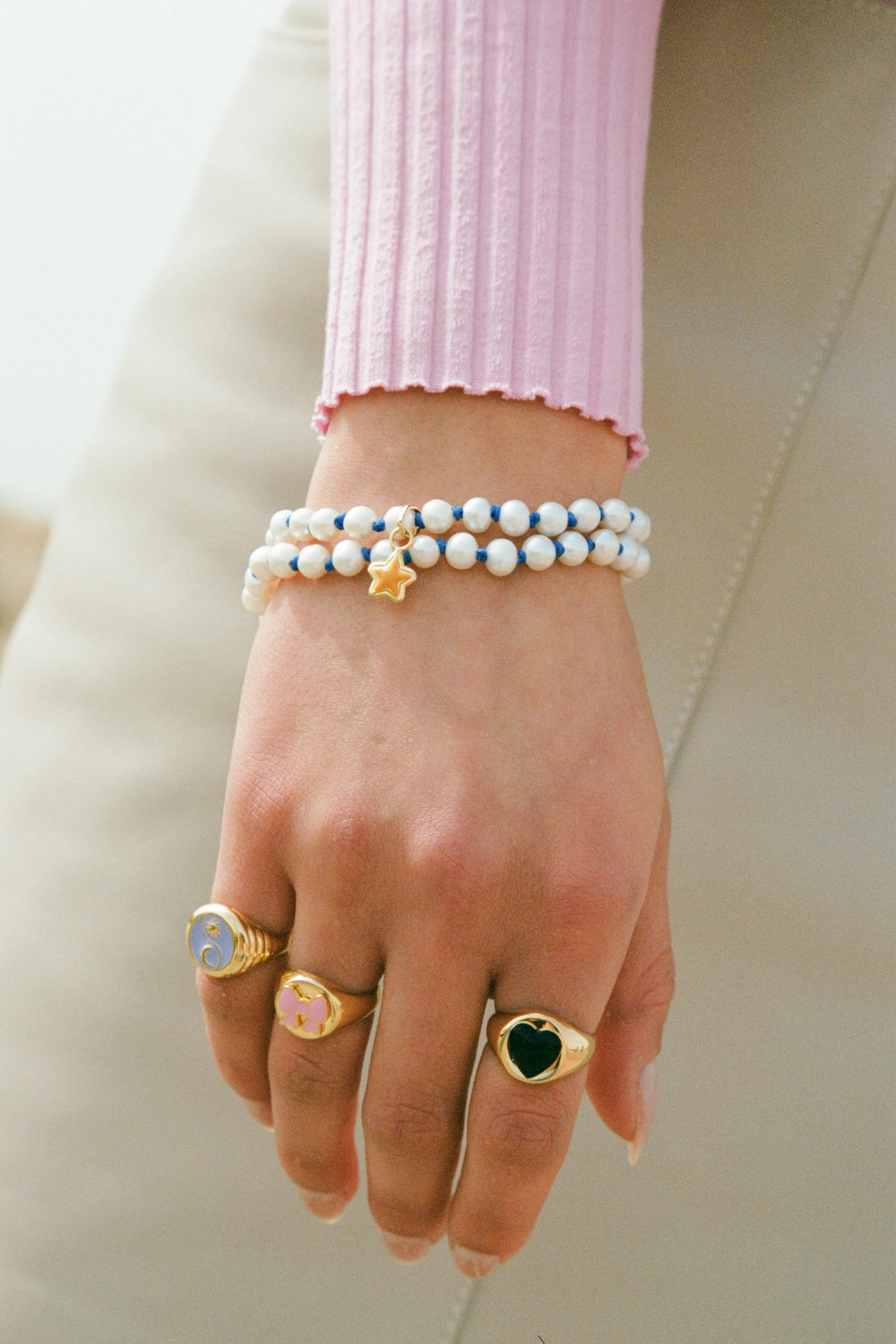 Stardust Knitted Pearl Bracelet