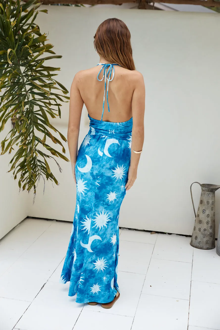 Starlit Oasis Maxi Skirt Blue
