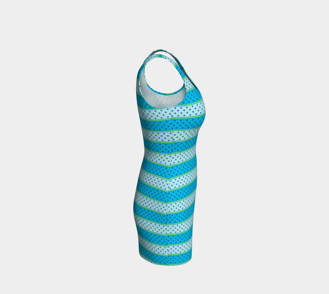 Striped Polkadots Bodycon Dress