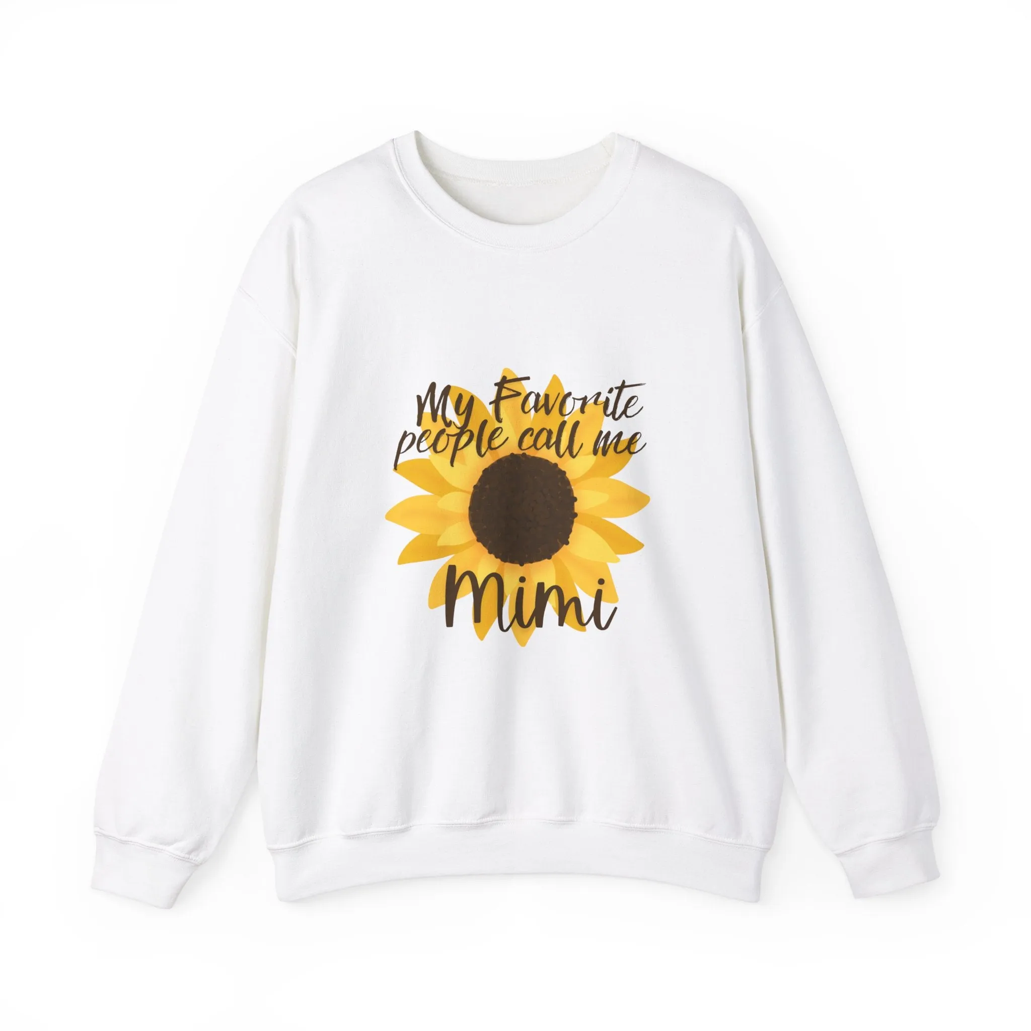 Sunflower Crewneck Sweatshirt for Mimi, Gift for Grandma, Comfortable Apparel, Perfect for Mother's Day, Family Gathering - Unisex