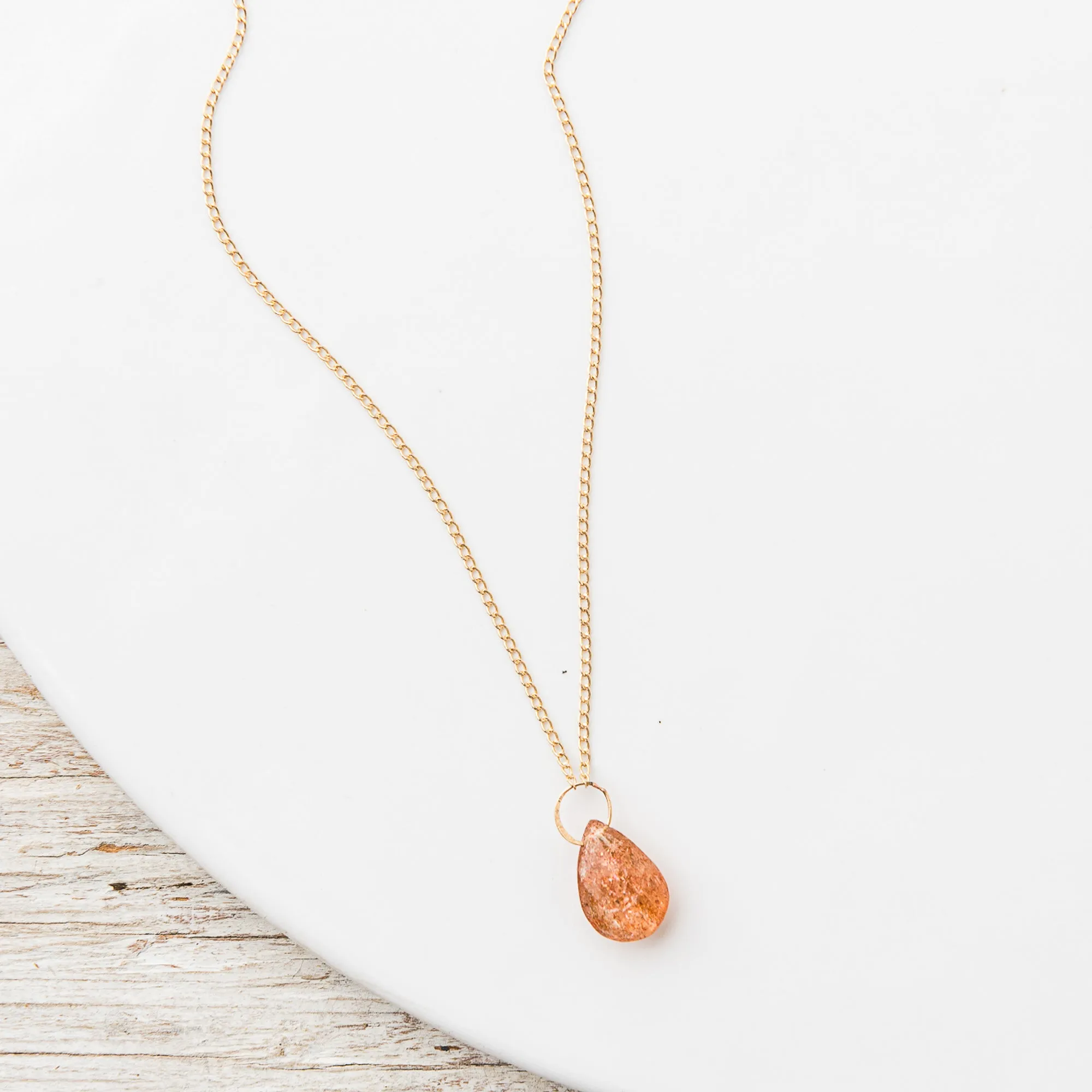 Sunstone Drop Necklace