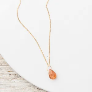 Sunstone Drop Necklace