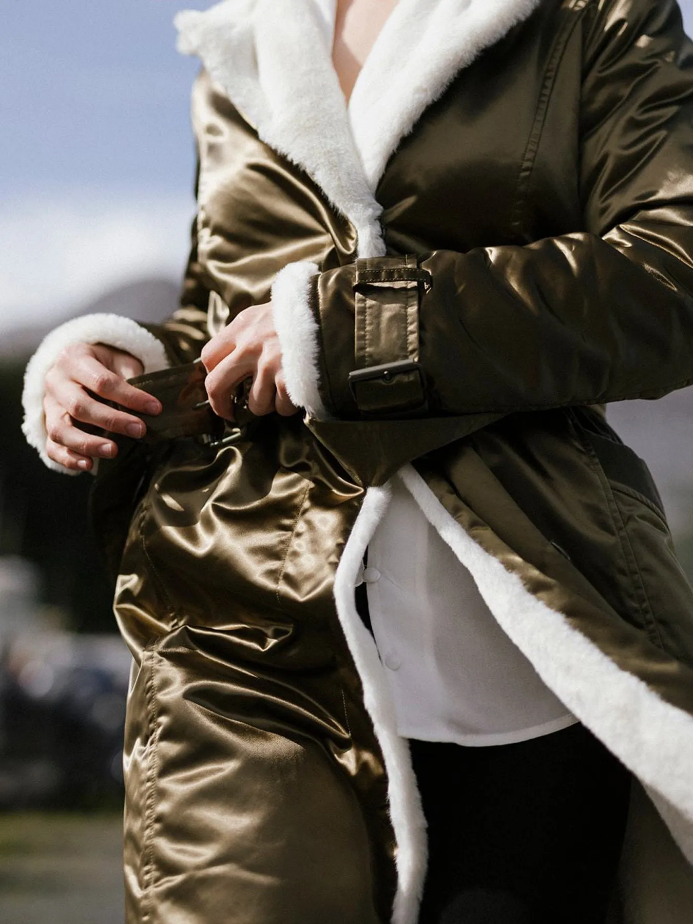 Teddy Faux Fur Coat, Gold