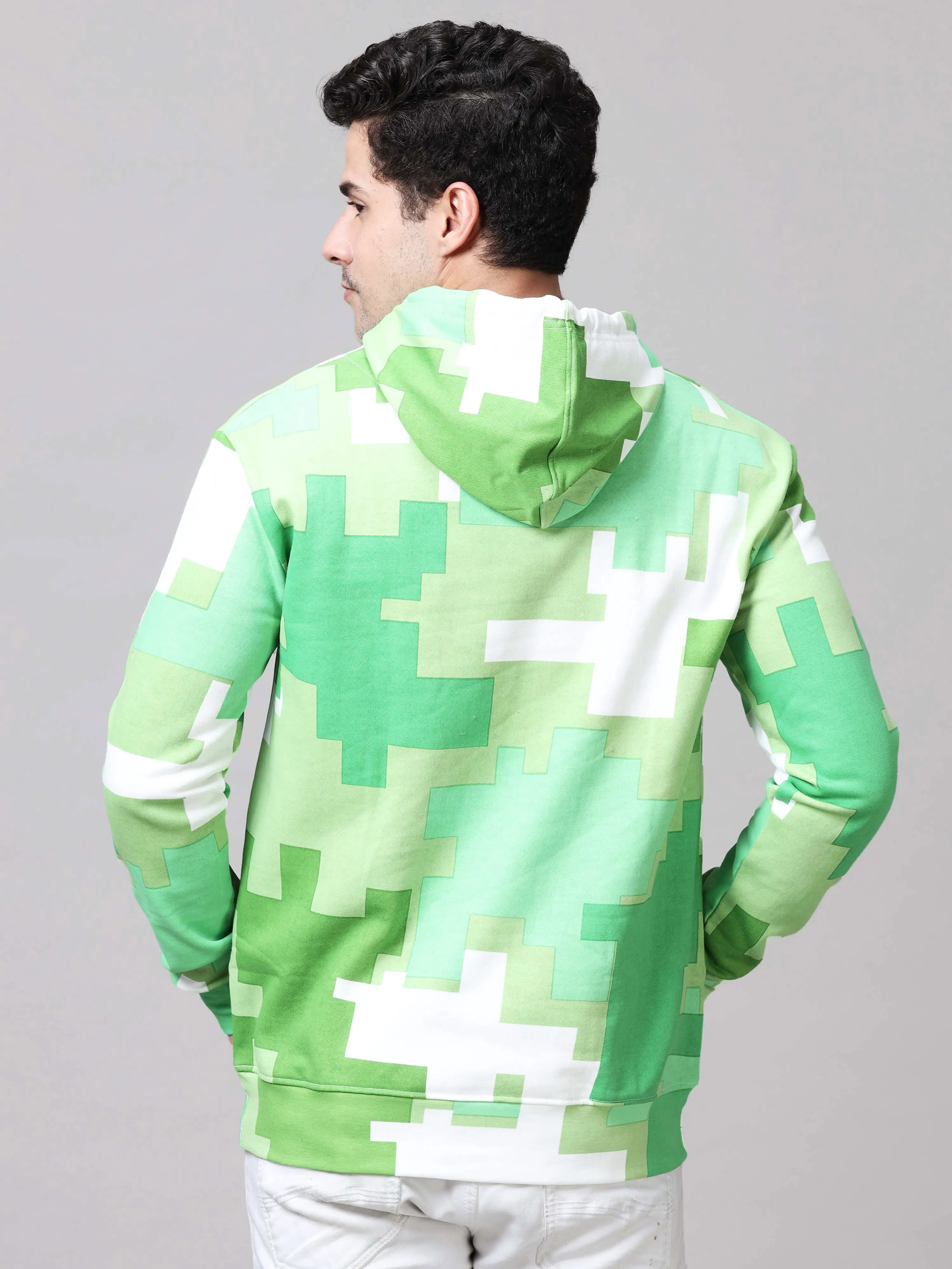 The Greenage Printed Green Hoodie