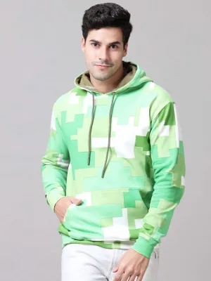 The Greenage Printed Green Hoodie