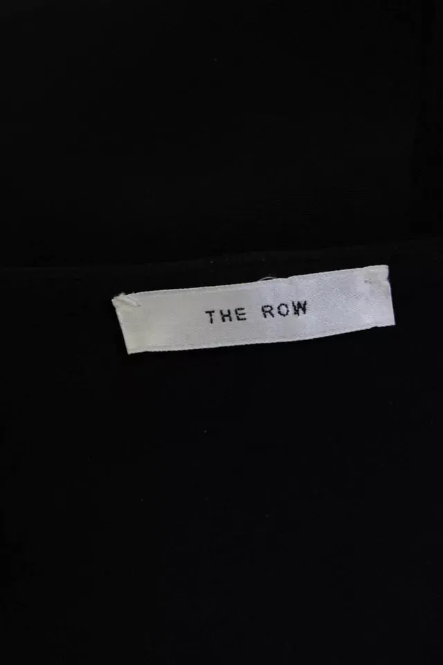 The Row NY. NEW W/TAGS. Black Elastic V-Neck Long Sleeve Bodycon Knee Length Dress