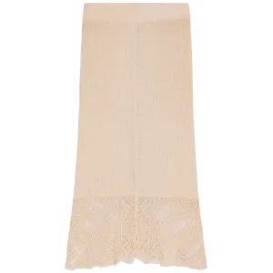 Thin Cotton Lace Midi Skirt