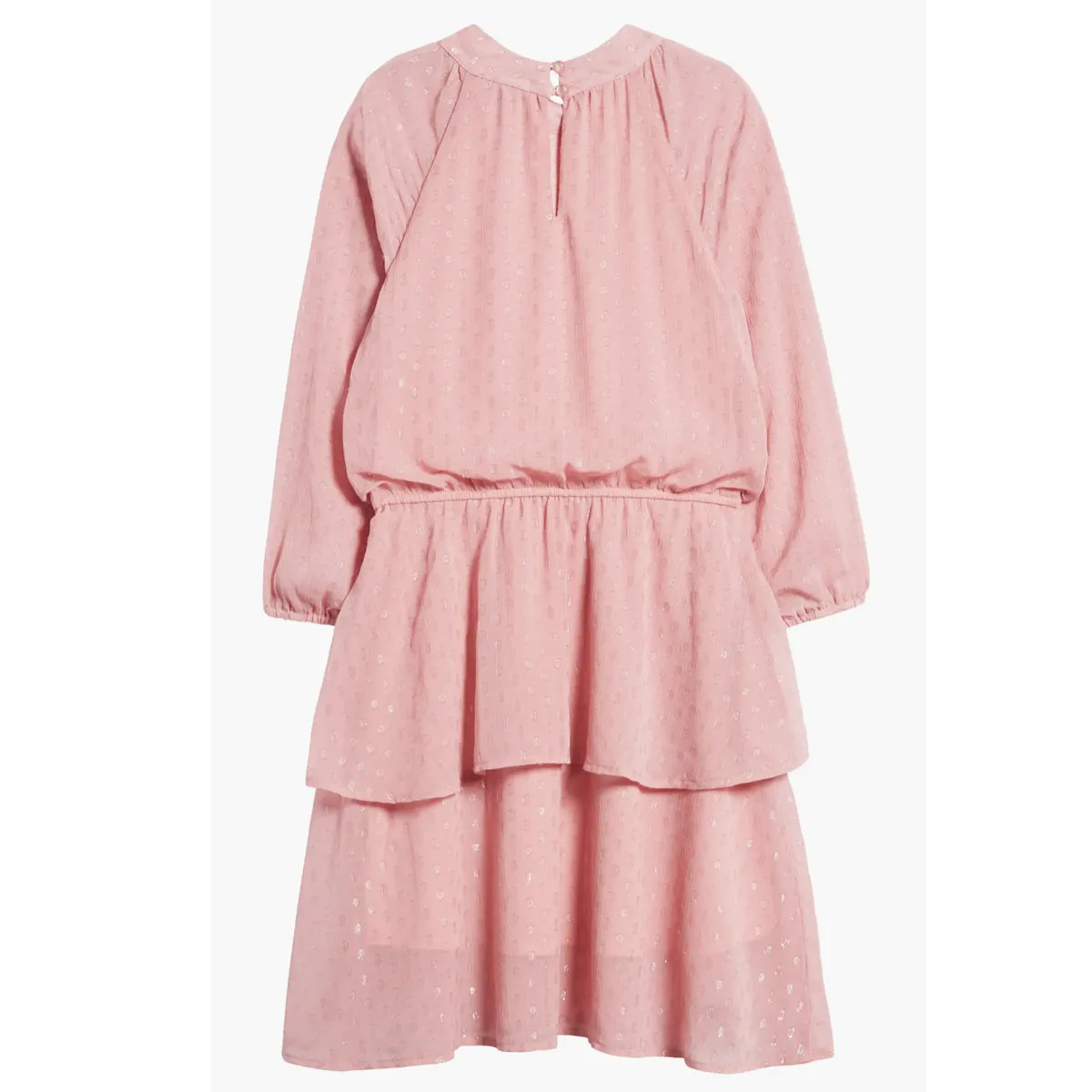 Tween Mock Neck Iridescent Clip Dot Dress