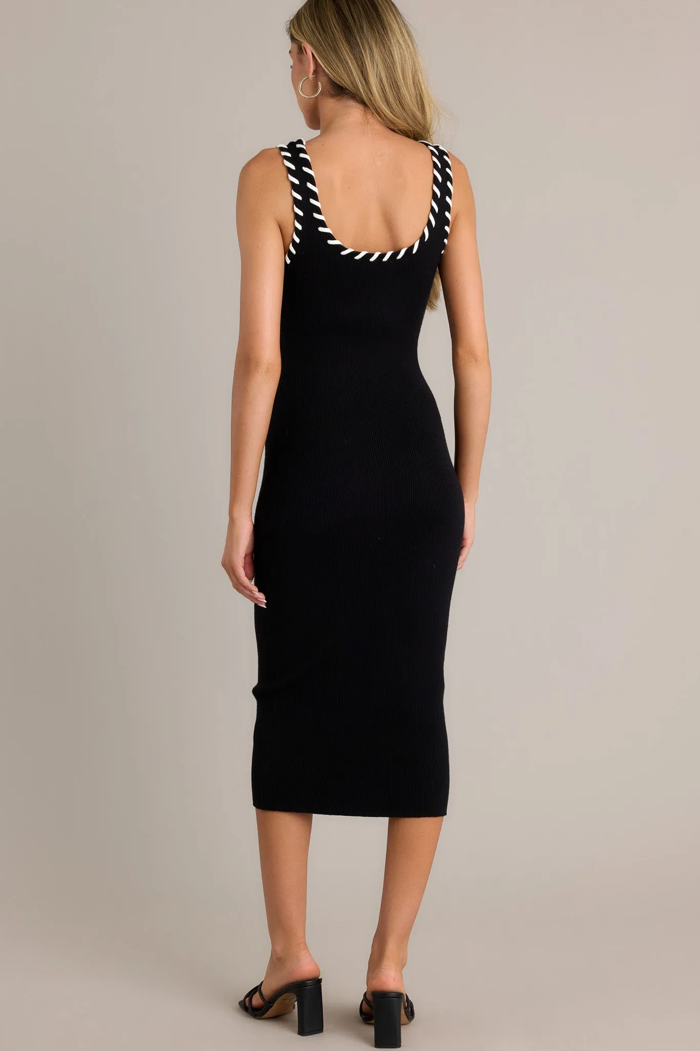 Twilight Enchantment Black Bodycon Midi Dress