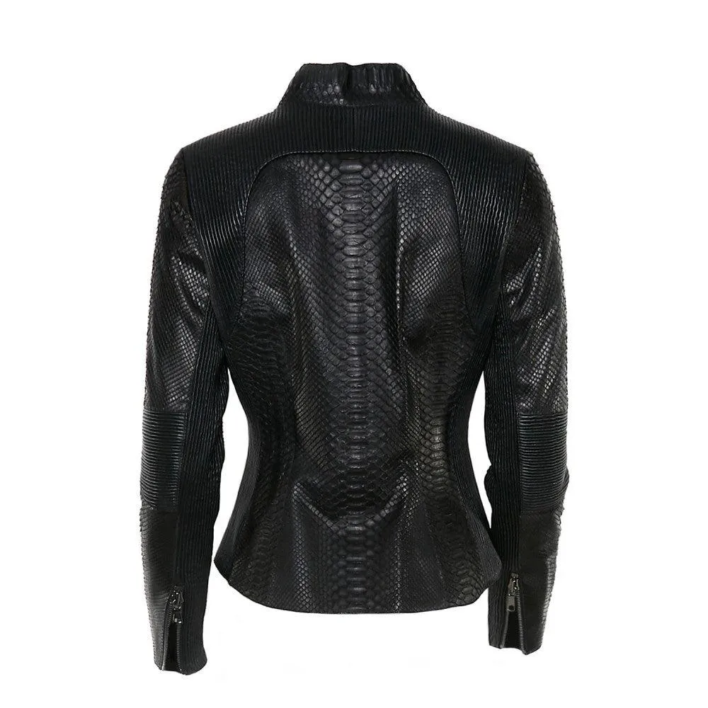 VICPP - Cuadra black casual fashion python jacket for woman.