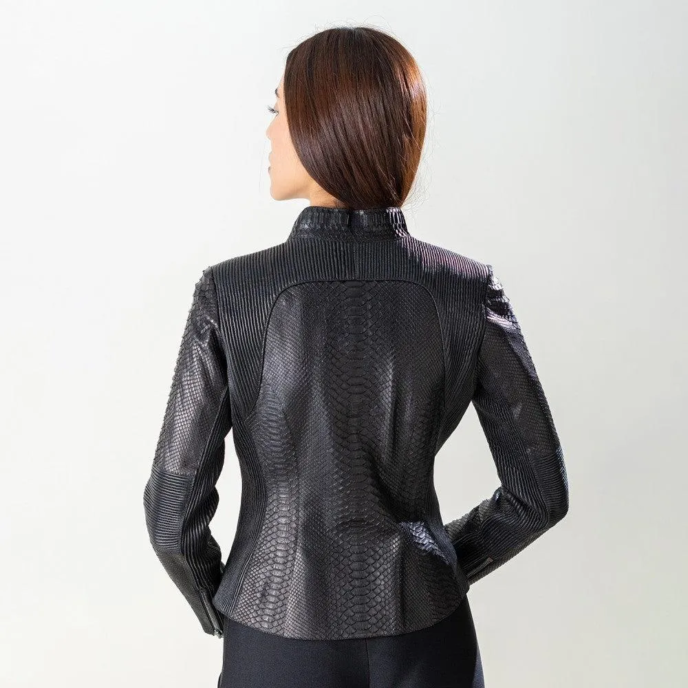 VICPP - Cuadra black casual fashion python jacket for woman.