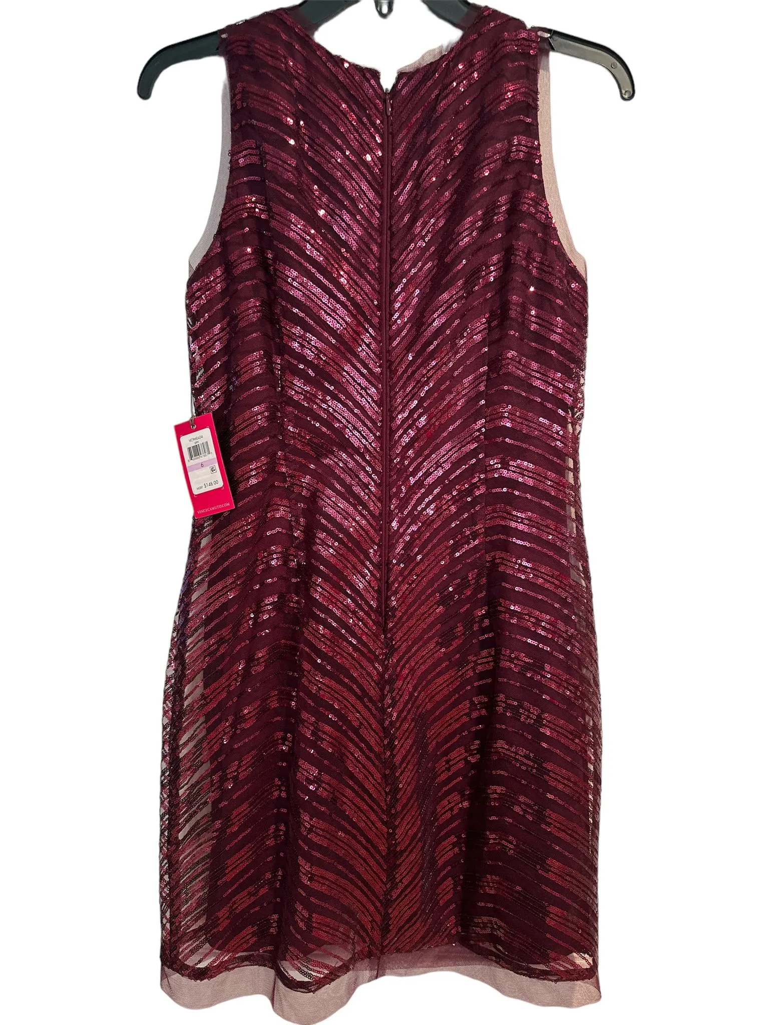 Vince Camuto Purple Plum Sleeveless Sequin Shift Dress Plum Size 6