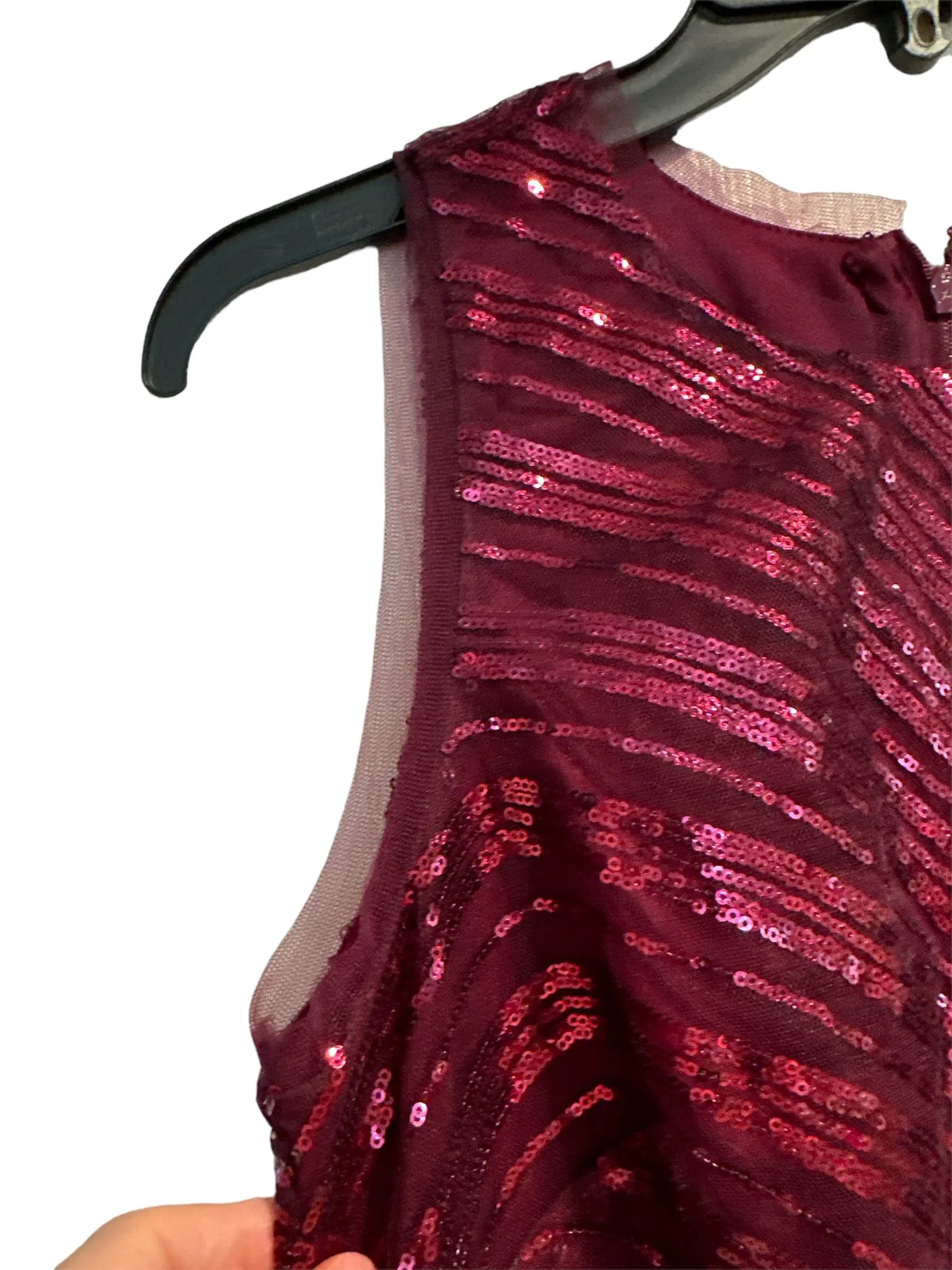 Vince Camuto Purple Plum Sleeveless Sequin Shift Dress Plum Size 6