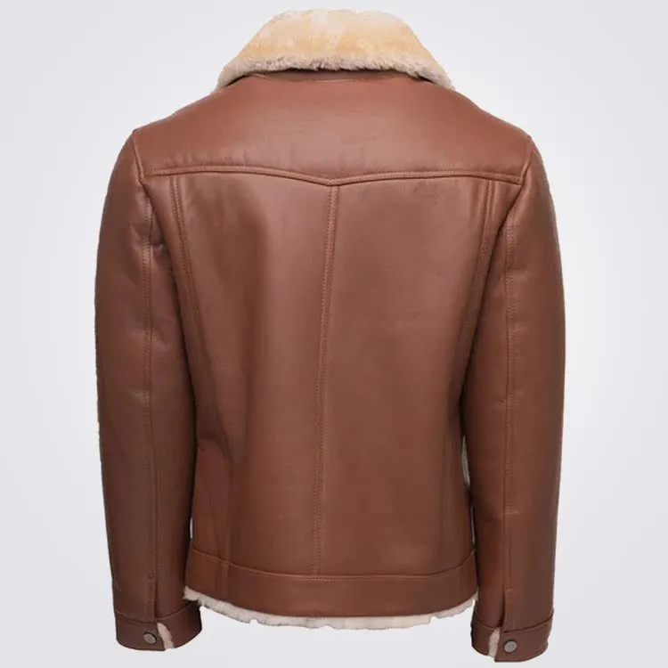 Western Shearling Trucker Coat For Men