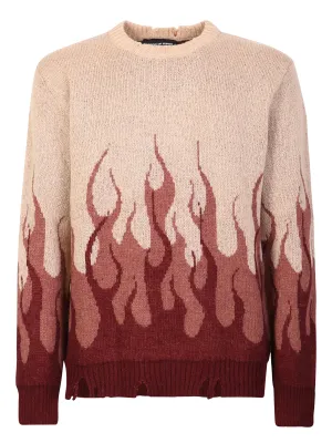 Wine Double Flames jumper