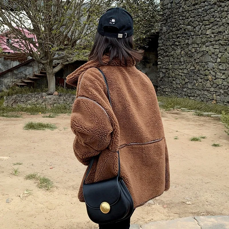 Winter Warm Teddy Coat Women Faux Fur Jacket 2019