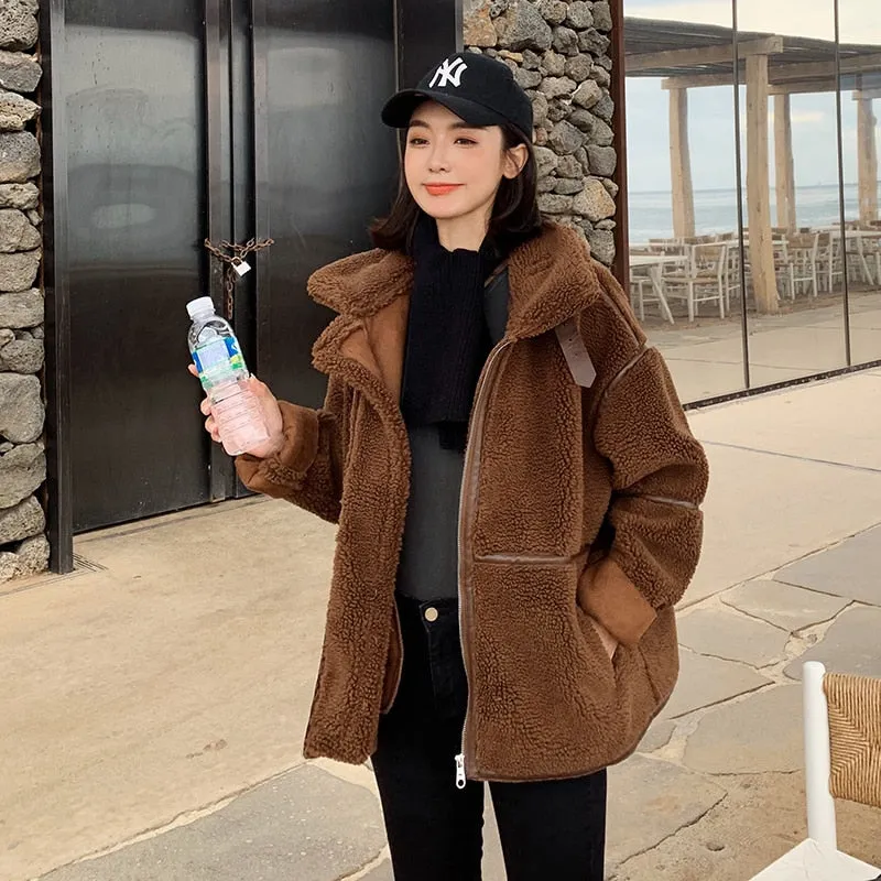 Winter Warm Teddy Coat Women Faux Fur Jacket 2019