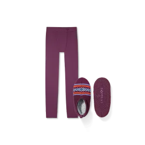 Women's Long Underwear Gripper Slipper - Double Cushion 2-Pack