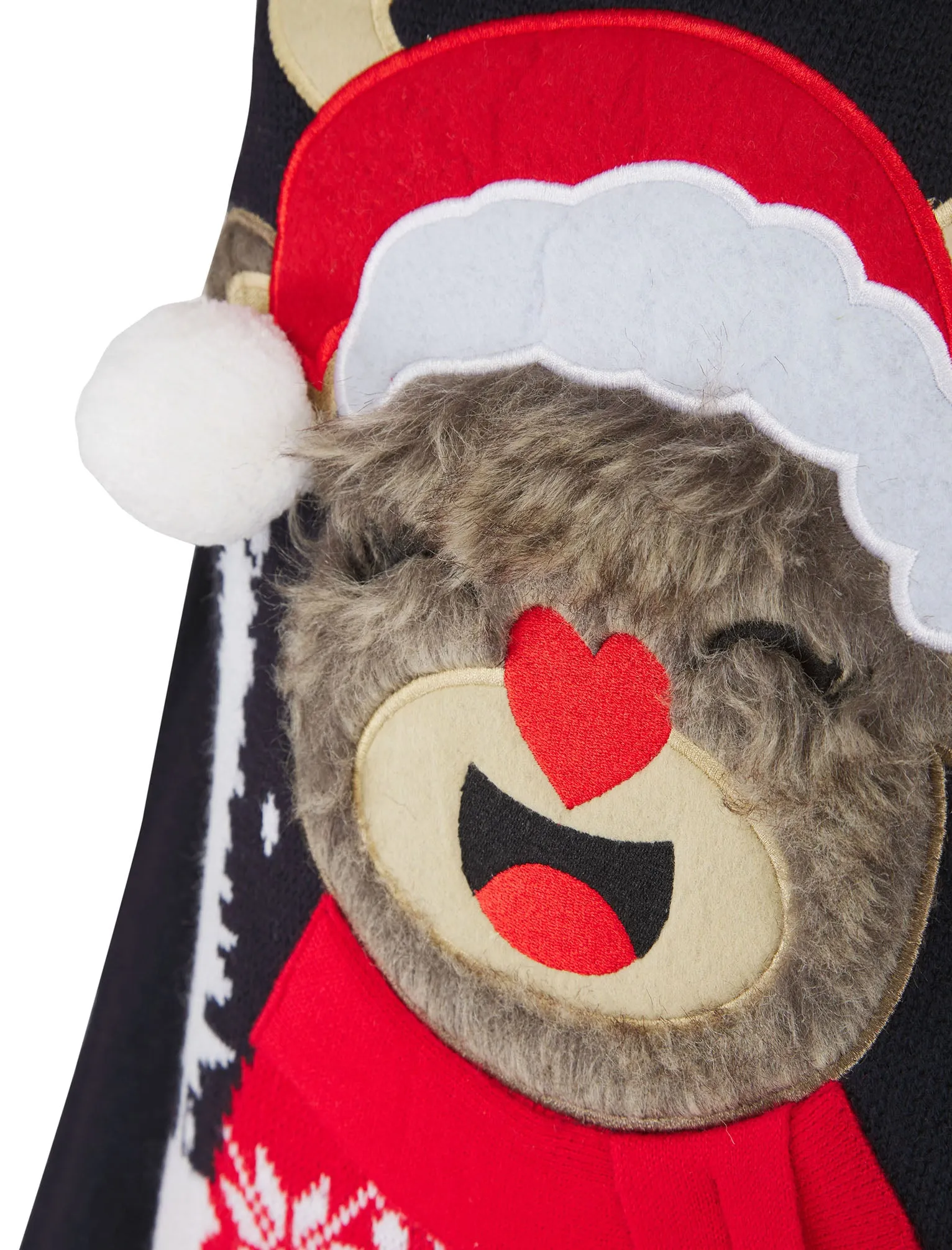 Women’s Rudolph Laughing Motif Novelty Christmas Jumper in Ink - Merry Christmas