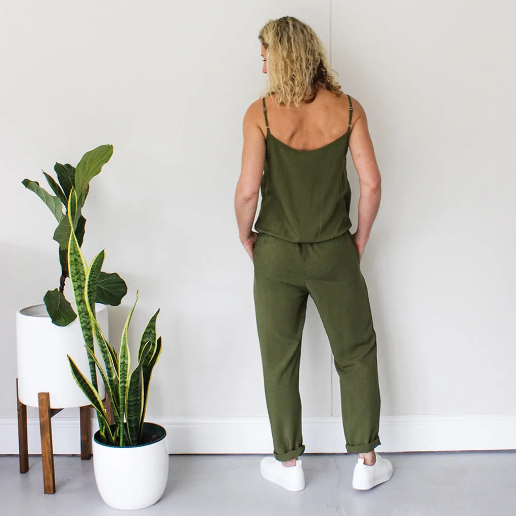 Wrap Jumpsuit - Olive